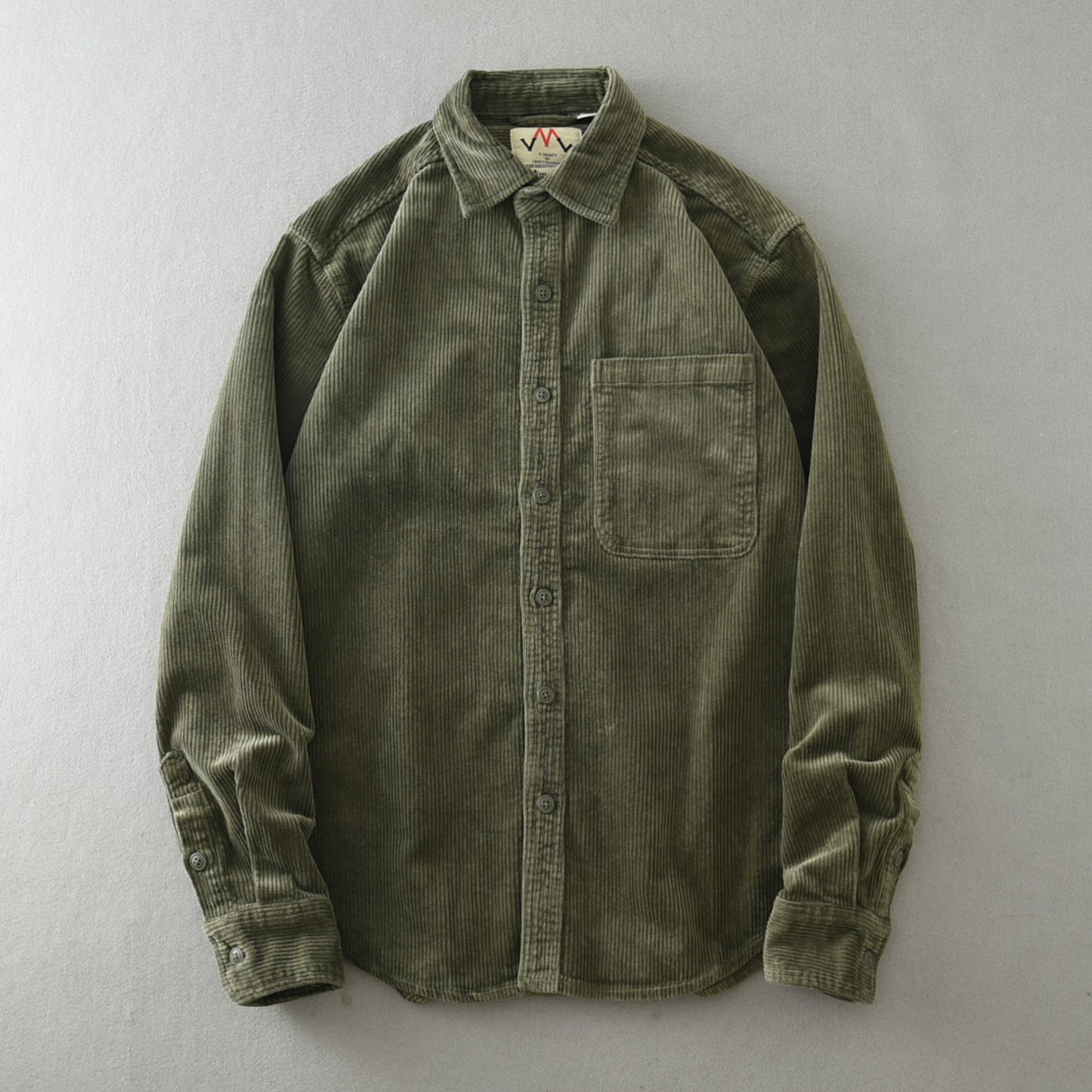 Men's Retro Loose Corduroy Long Sleeve Casual Cotton Shirt