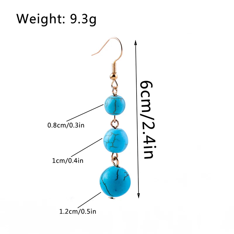 Bohemian Turquoise Drop Earrings for Women Girls Party Holiday Jewelry Gifts