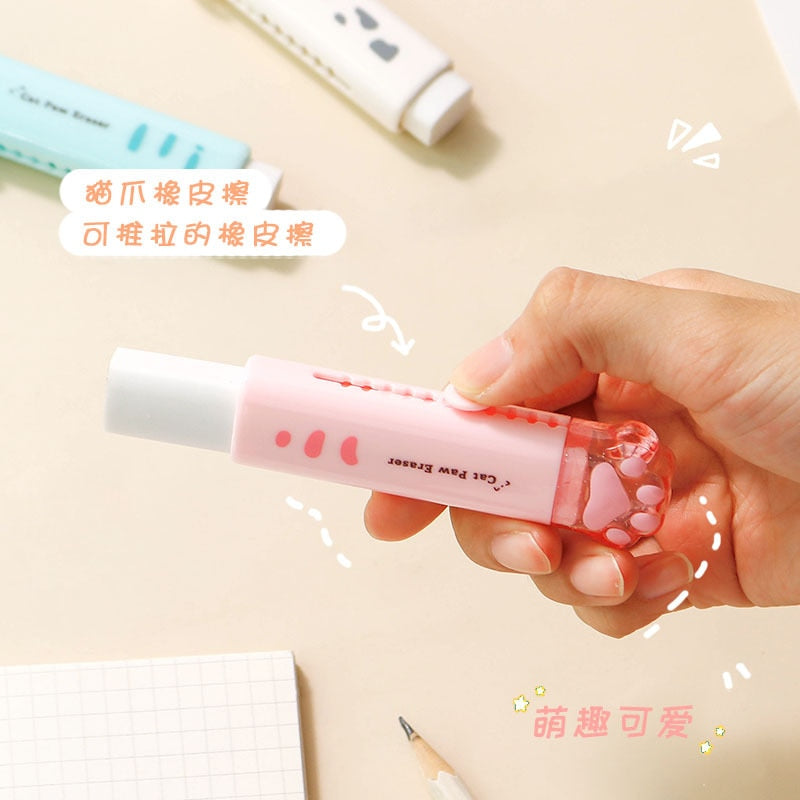 Cat Paw Portable Rubber Eraser, Cute Erasers for Kids