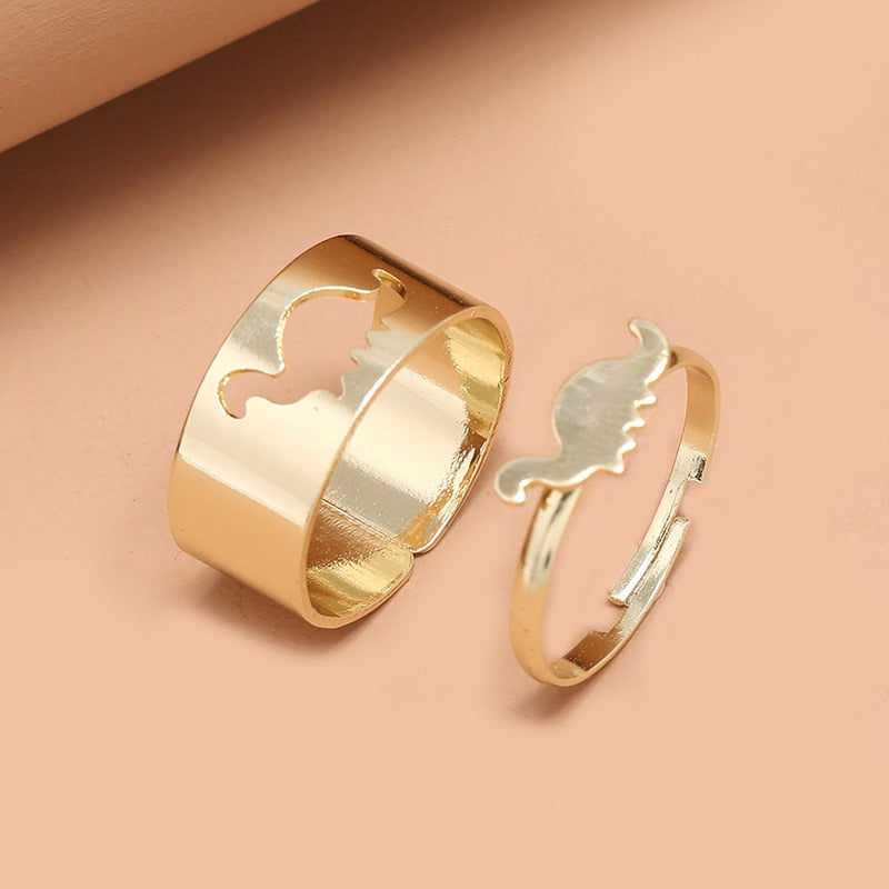 2 Pcs/set Dinosaur Open Ring for Women