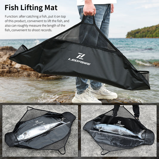 Fish Bag with Ruler – Durable Measuring Fish Pad (Black)