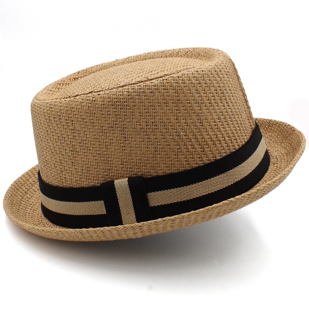 Unisex Casual Flat-Top Straw Hat