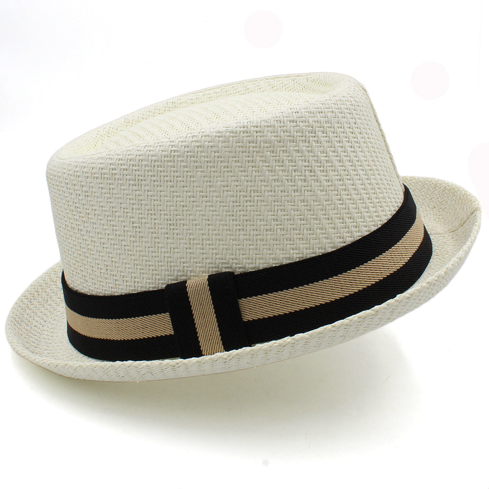 Unisex Casual Flat-Top Straw Hat
