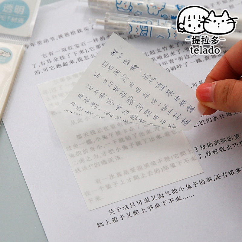 50 sheets Cute bear transparent Sticky Message Notes Memo Pad