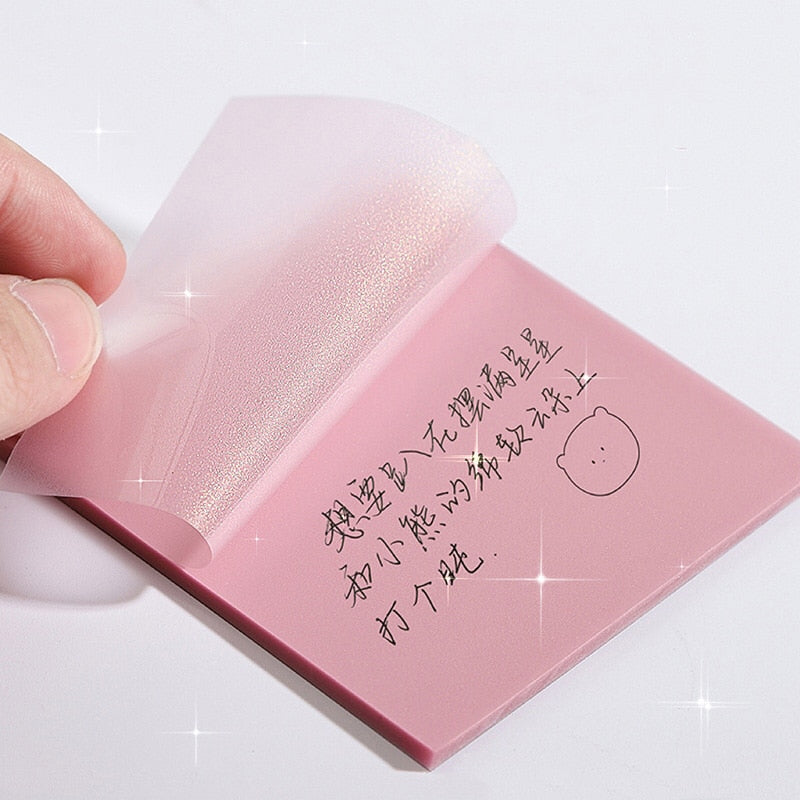 50 Sheets Creative Transparent PET Memo Pad Posted It Sticky Notes