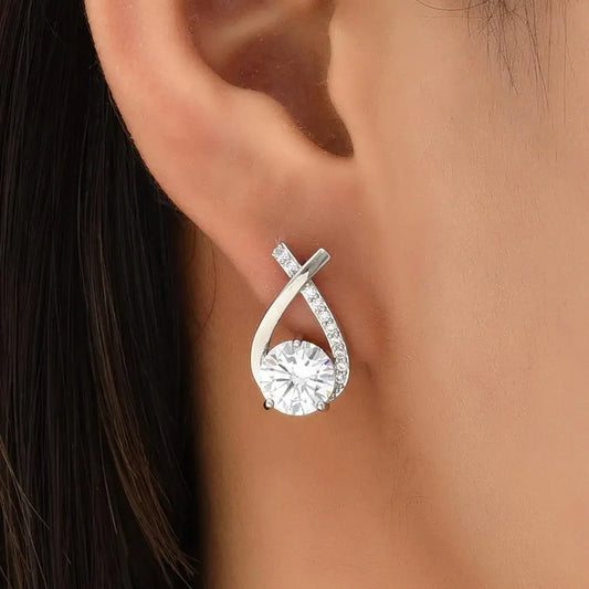 Korean Style Elegant Crystal Earrings for Women & Girls