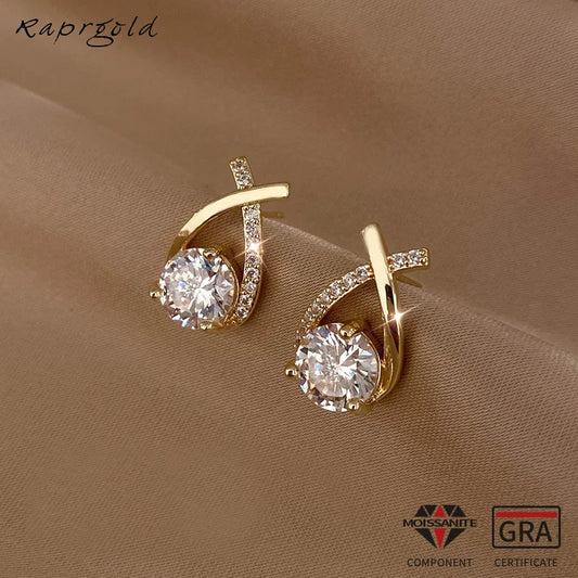 GOLD VVS1 D Color Moissanite Cross Earrings