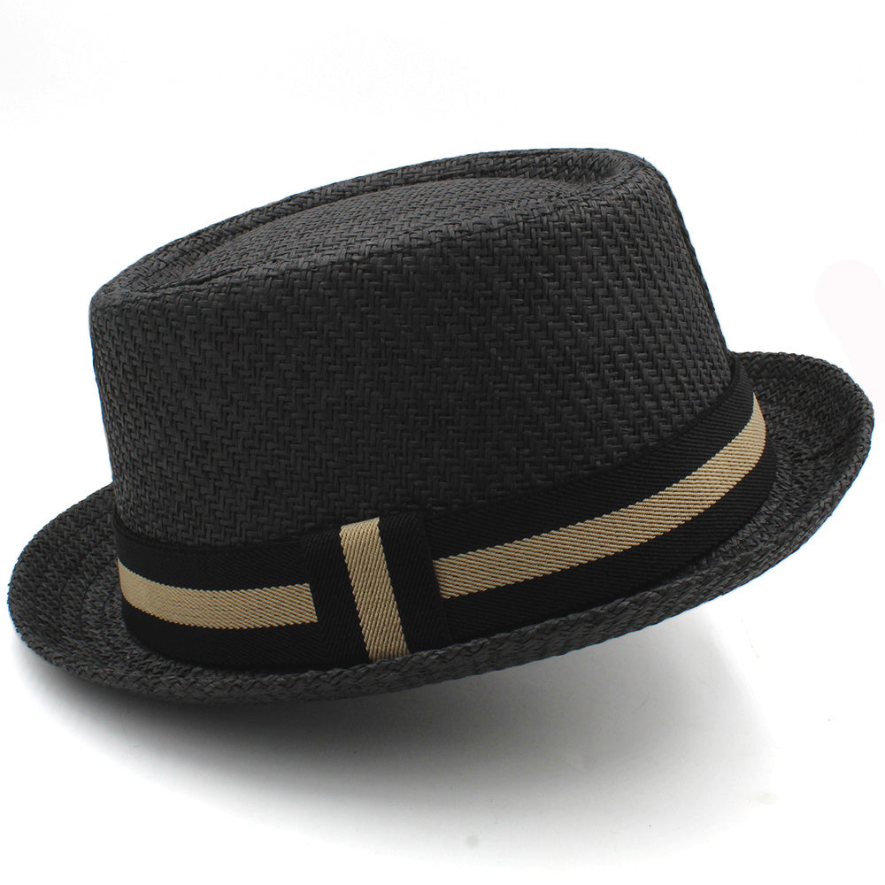 Unisex Casual Flat-Top Straw Hat