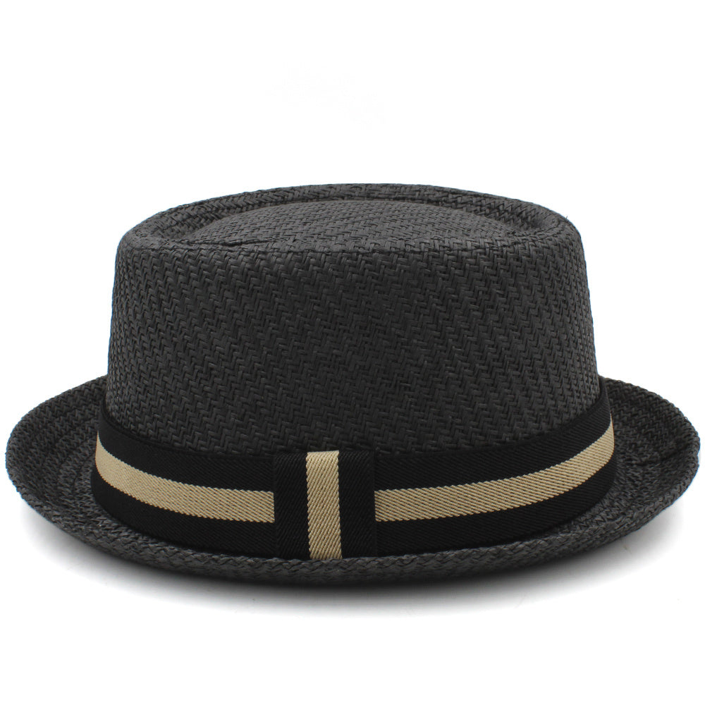 Unisex Casual Flat-Top Straw Hat