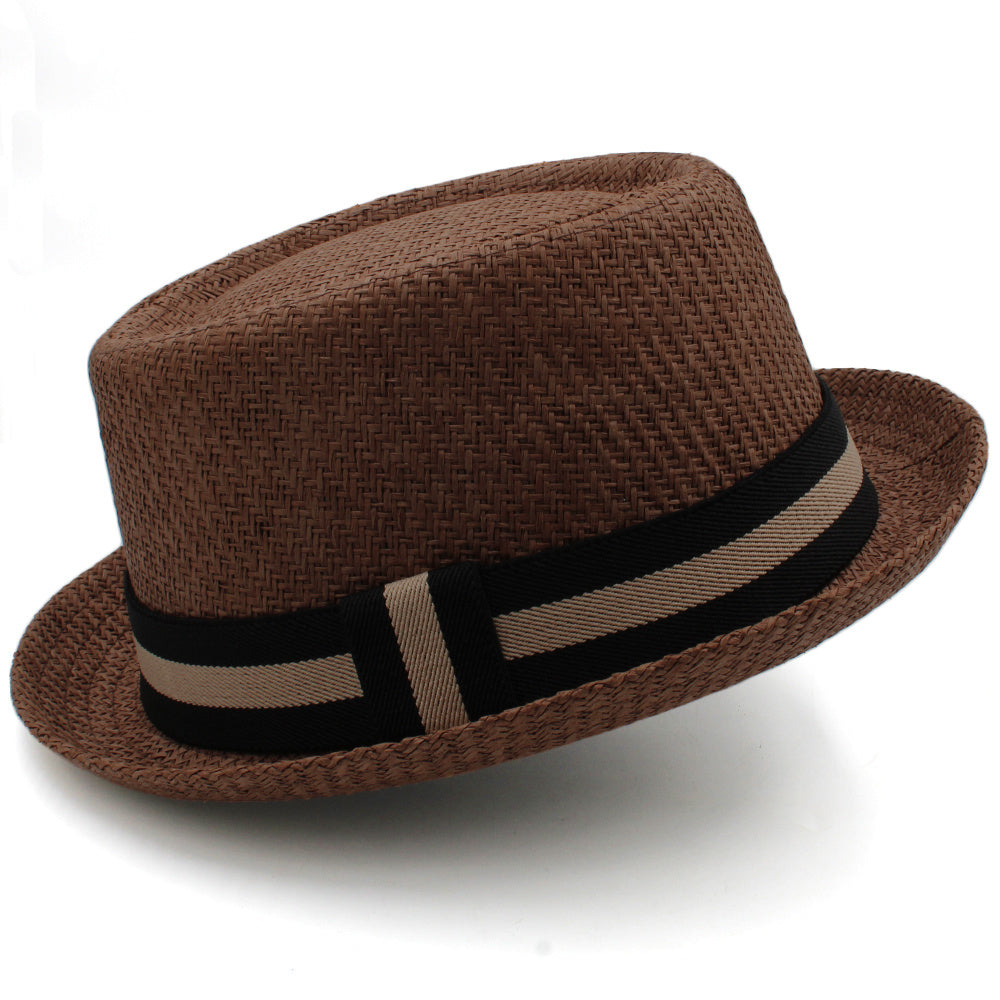 Unisex Casual Flat-Top Straw Hat
