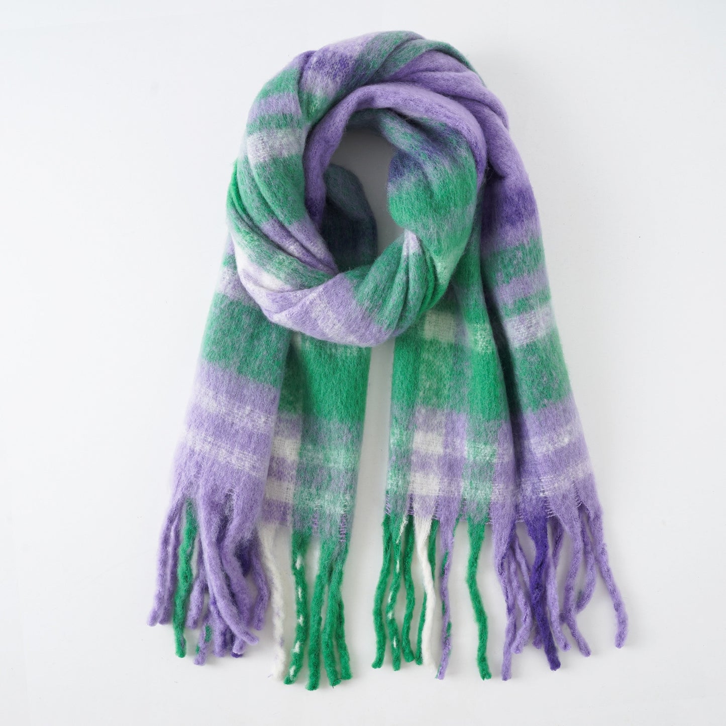 Cashmere Women Plaid Scarf, Winter Warm Shawl