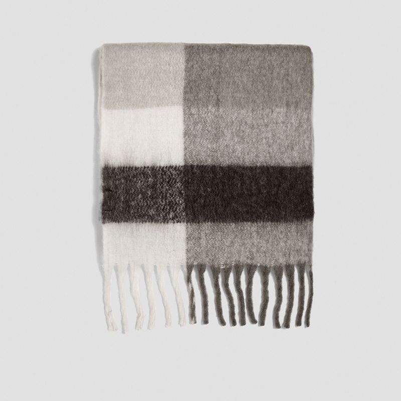 Cashmere Women Plaid Scarf, Winter Warm Shawl