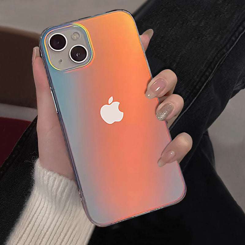 Matte Aurora Laser Gradient Phone Case For iPhone