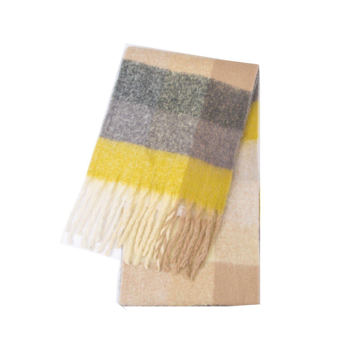 Cashmere Women Plaid Scarf, Winter Warm Shawl