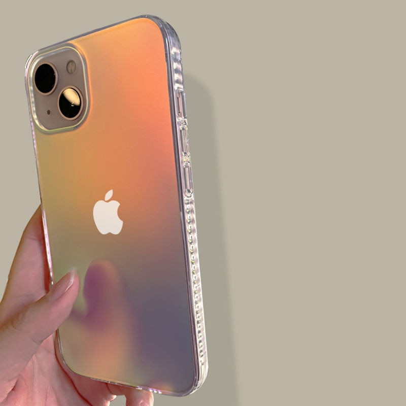 Matte Aurora Laser Gradient Phone Case For iPhone