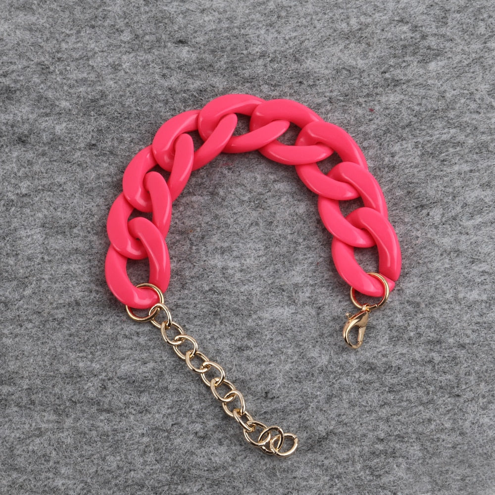 Bohemian Multi color Resin Chain Bracelets