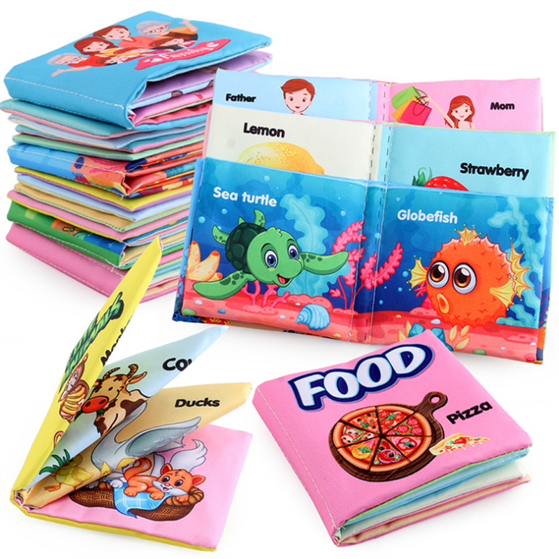 Hand Puppet Fabric Books, Newborn Baby Educational Cloth Book, Kids Early Learning Develop Reading Puzzle Book Toys