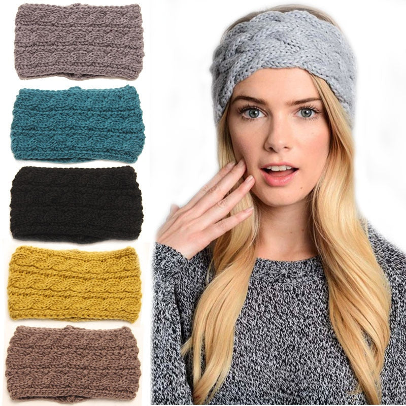 Weaving Wool Hair Band, Winter Ear Protection, Warm Headbands