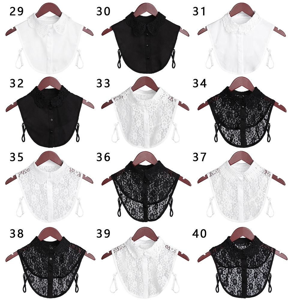 Women Cotton Lace Fake Collar Blouse