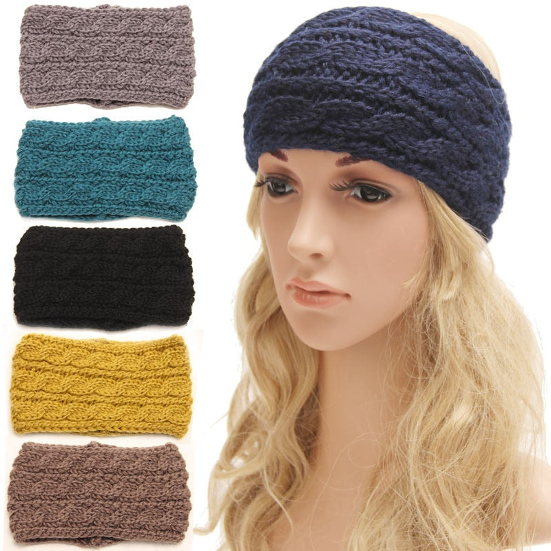 Weaving Wool Hair Band, Winter Ear Protection, Warm Headbands