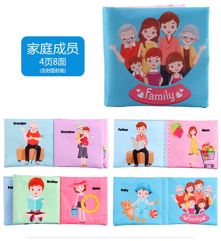 Hand Puppet Fabric Books, Newborn Baby Educational Cloth Book, Kids Early Learning Develop Reading Puzzle Book Toys