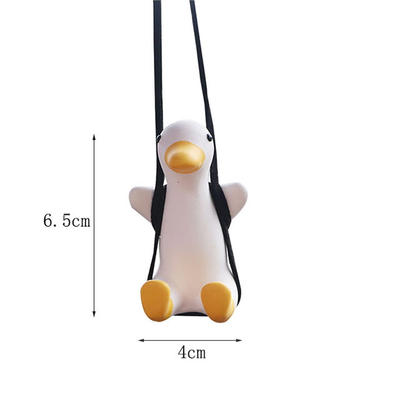 Gypsum Cute Anime Car Accessorie, Swing Duck Pendant, Auto Rearview Mirror Ornaments