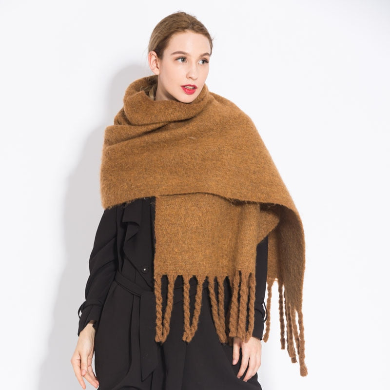 Cashmere Women Plaid Scarf, Winter Warm Shawl