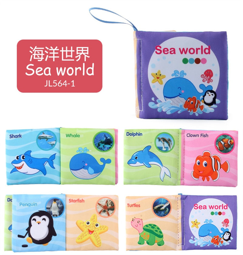 Hand Puppet Fabric Books, Newborn Baby Educational Cloth Book, Kids Early Learning Develop Reading Puzzle Book Toys