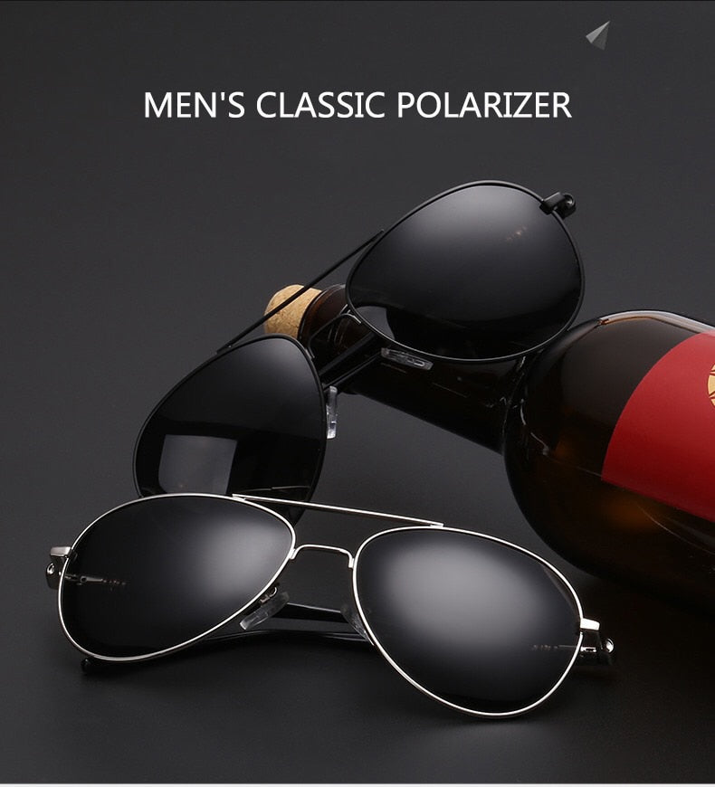 Men Polarized Pilot Sun Glasses