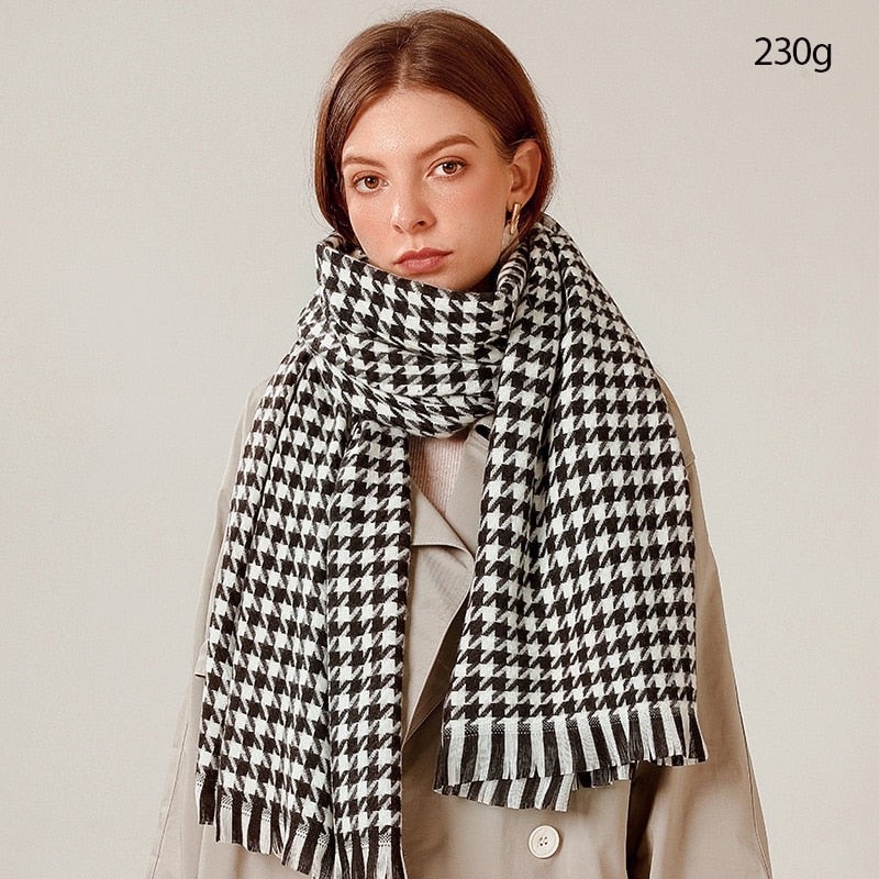 Cashmere Women Plaid Scarf, Winter Warm Shawl