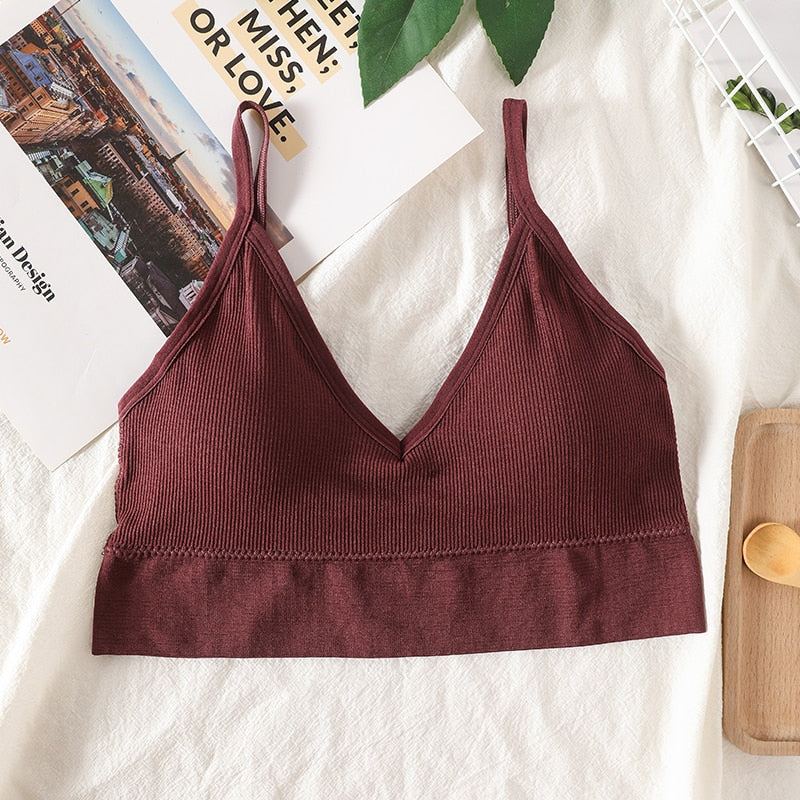 Kvinnor Crop Tops, Seamless Sports Underkläder, Tee BH, Top Tank