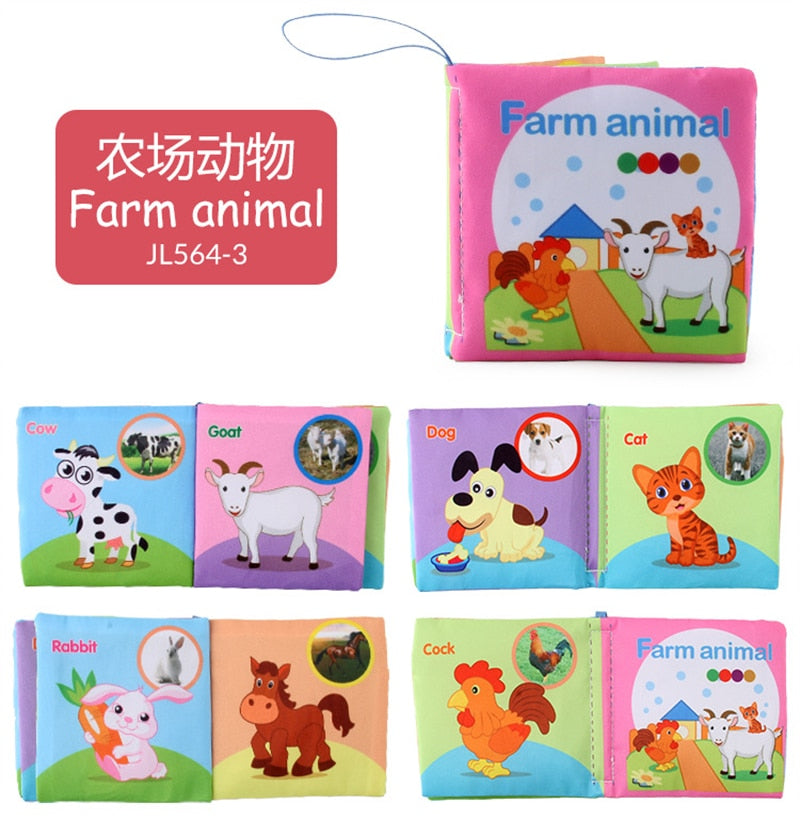 Hand Puppet Fabric Books, Newborn Baby Educational Cloth Book, Kids Early Learning Develop Reading Puzzle Book Toys