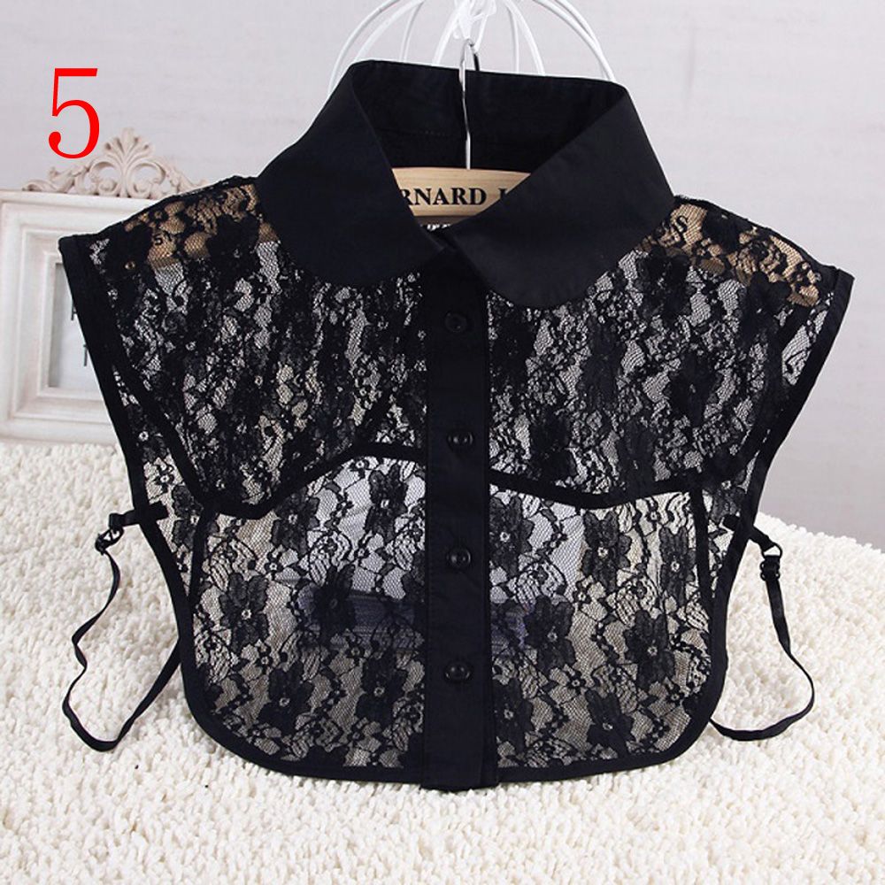 Women Cotton Lace Fake Collar Blouse