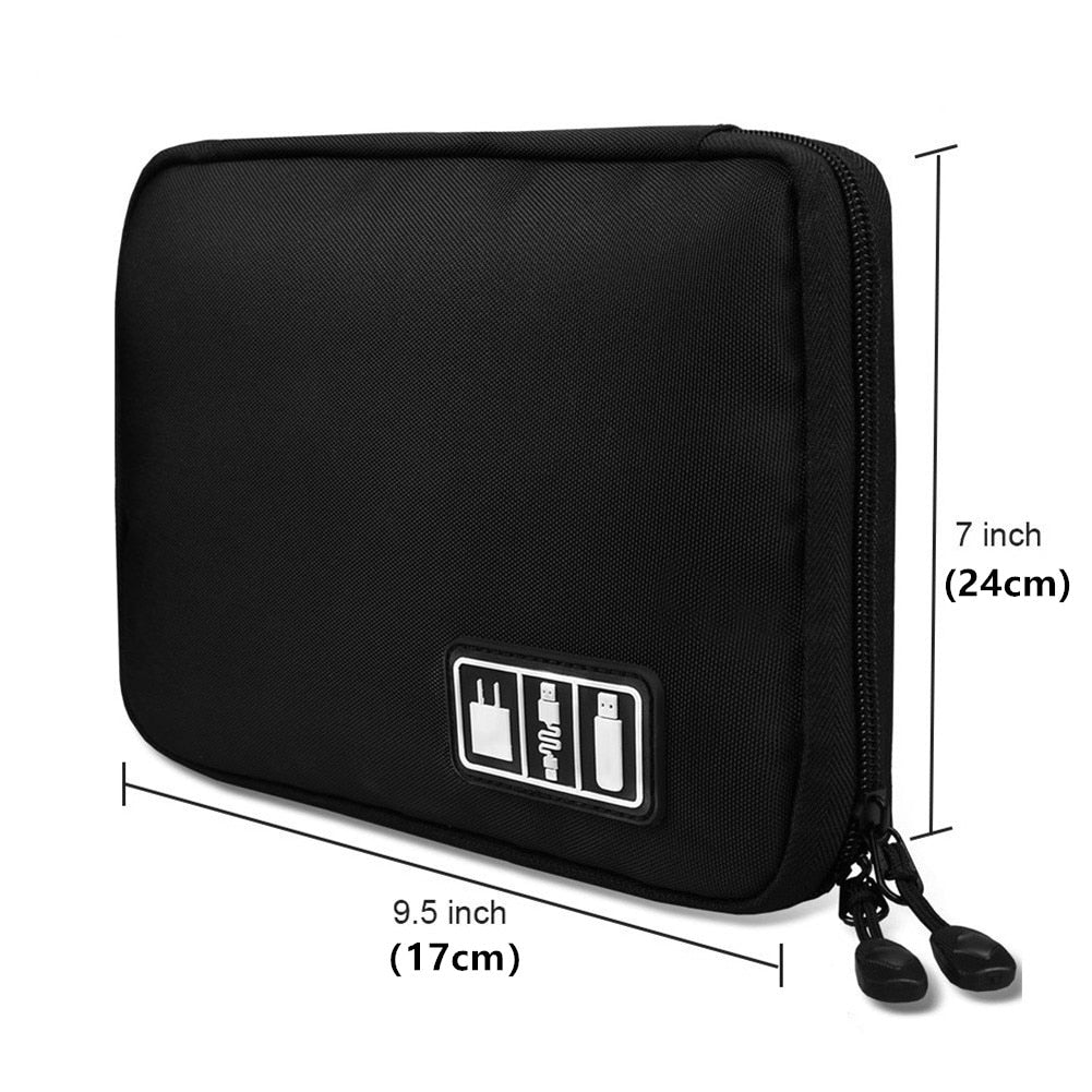 Cable Organizer System Kit Case, USB Data Cable Earphone Wire Pen Power Bank Storage Bags