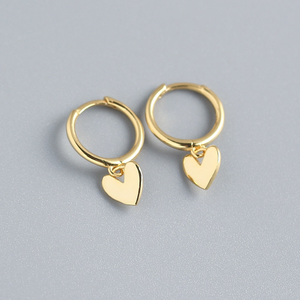 Golden & Silver Love Heart Hoop Earrings
