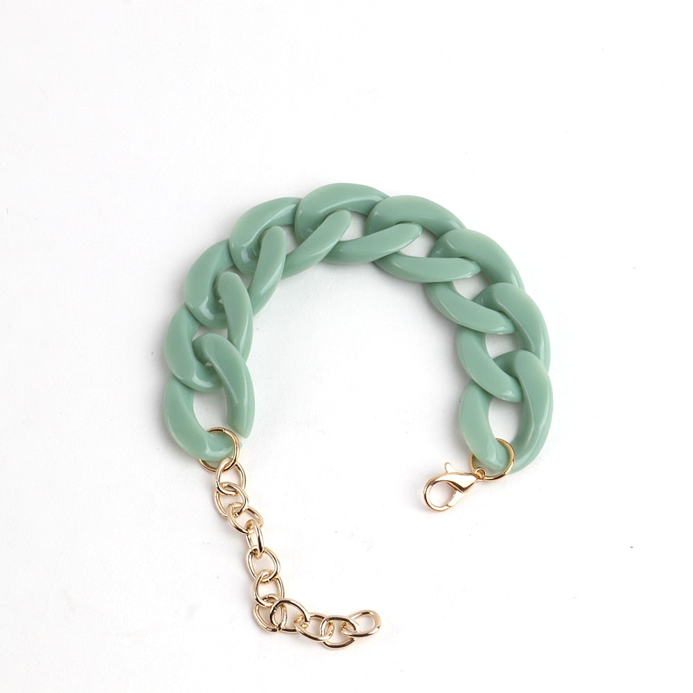 Bohemian Multi color Resin Chain Bracelets