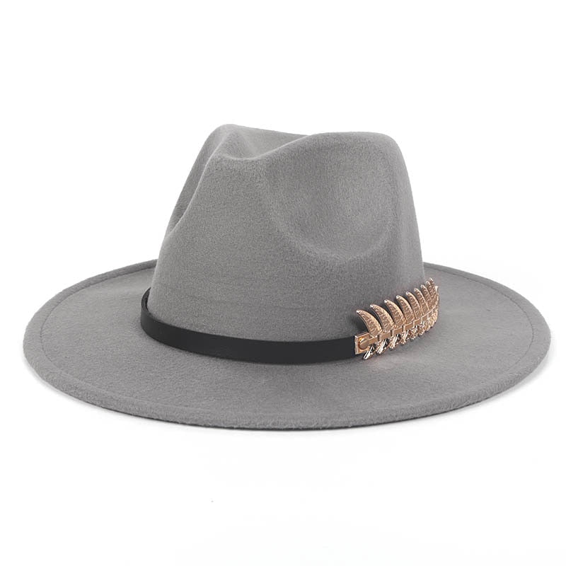 Winter Wide Brim Fedora Hat, Women Men Belt Panama Jazz Cap, Trilby Felt Vintage Hats