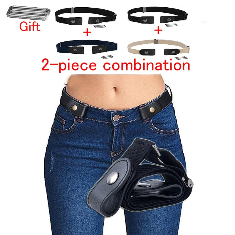 Buckle-Free Belt For Jean Pants, Dresses, Elastic Waist Belt For Women/Men