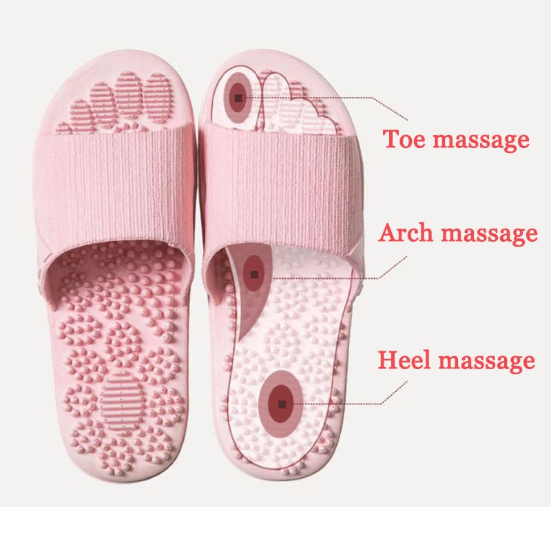 Reflexology Foot Slipper, Soft Bath Slippers, Tension Relief Acupuncture Foot Massage,