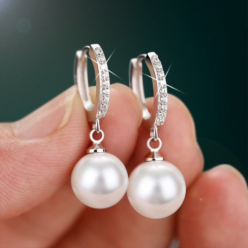 Natural Freshwater Pearl Sterling Silver Earrings