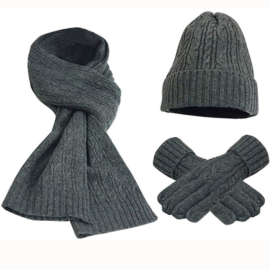 Women's Scarf Sets, Winter Knitted Hat Scarf Gloves