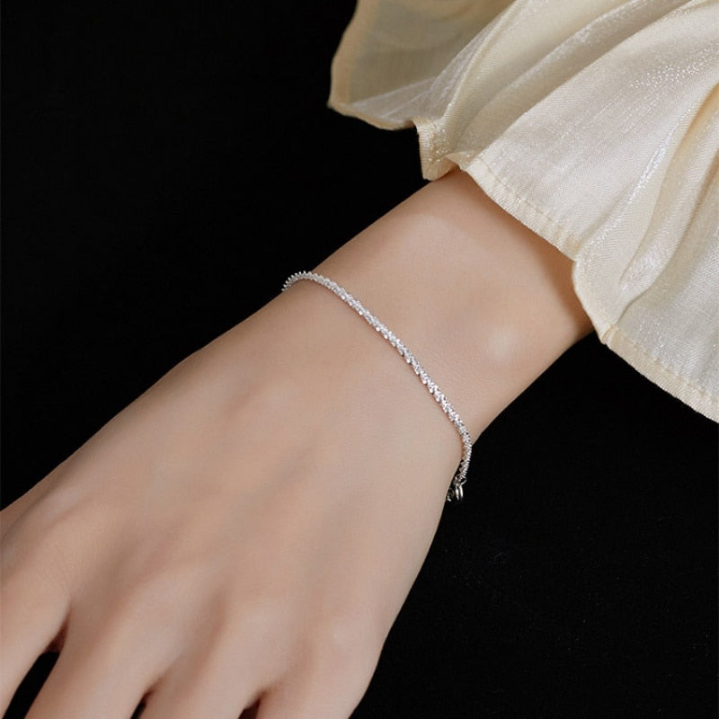 925 Sterling Silver Gypsophila Adjustable Bracelet For Women