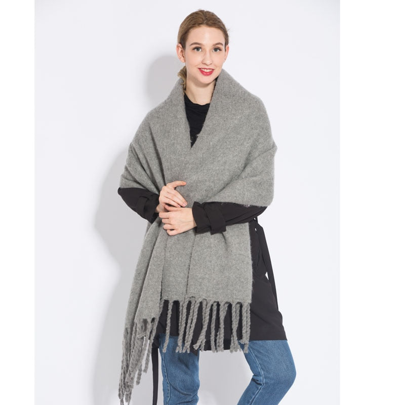 Cashmere Women Plaid Scarf, Winter Warm Shawl