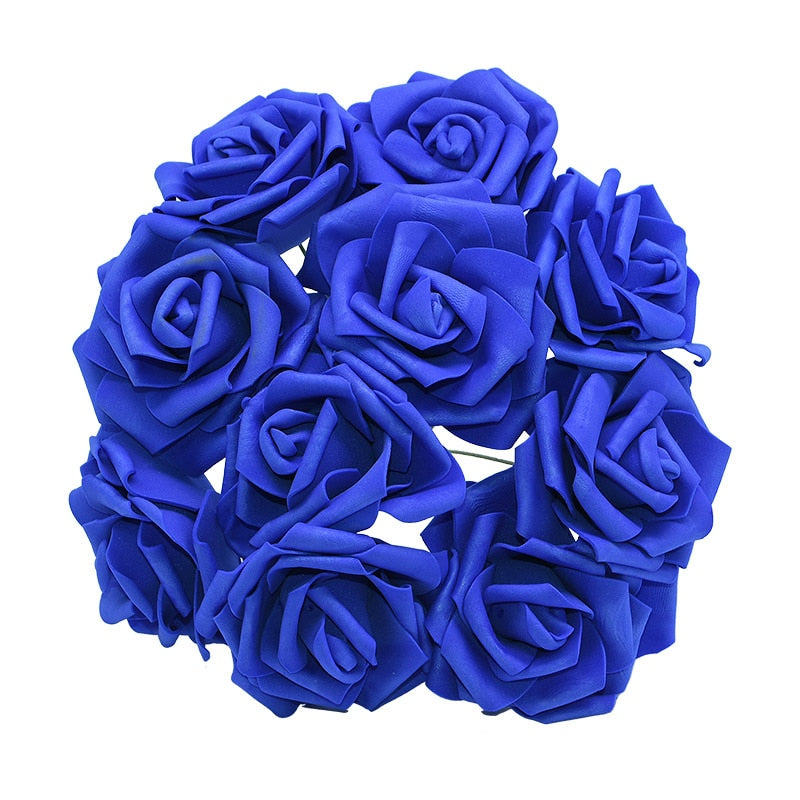 10/20/30Pcs 8cm Artificial PE Foam Rose Flowers Bridal Bouquets