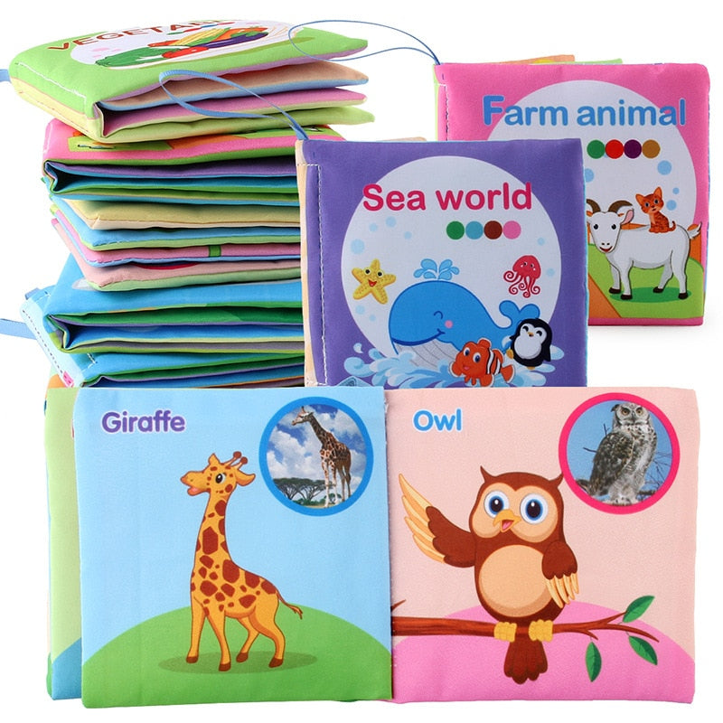 Hand Puppet Fabric Books, Newborn Baby Educational Cloth Book, Kids Early Learning Develop Reading Puzzle Book Toys