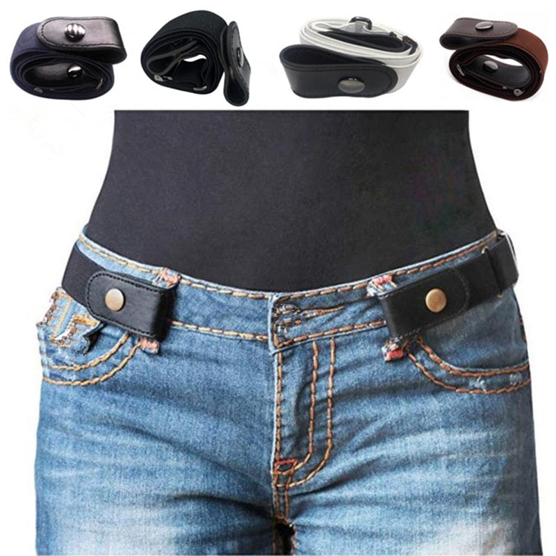 Buckle-Free Belt For Jean Pants, Dresses, Elastic Waist Belt For Women/Men