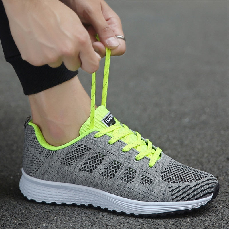 Women Casual Sports Shoes/Breathable Walking Mesh Flat Shoes