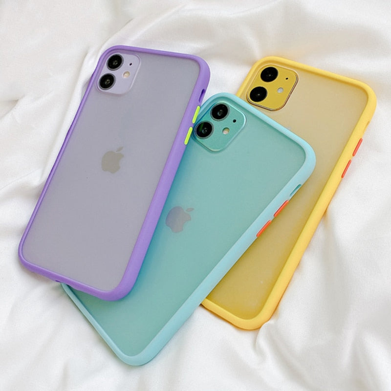 Mint Simple Matte Bumper Phone Case for iphone, Soft TPU Silicone Clear Case Cover