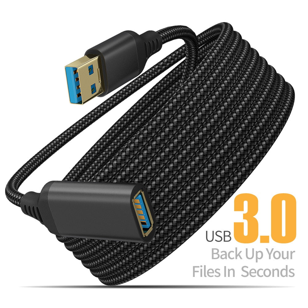 Nylon Braided USB 3.0 Male To Female High-Speed Transmission Data Cable