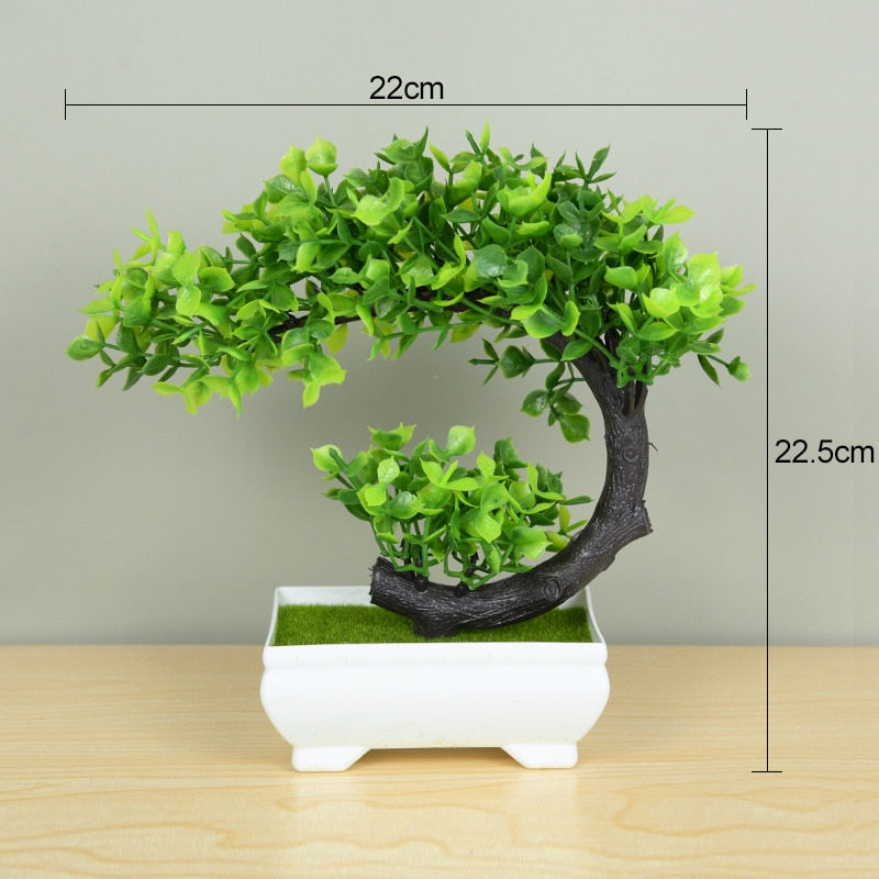 Artificial Plants Potted Green Bonsai